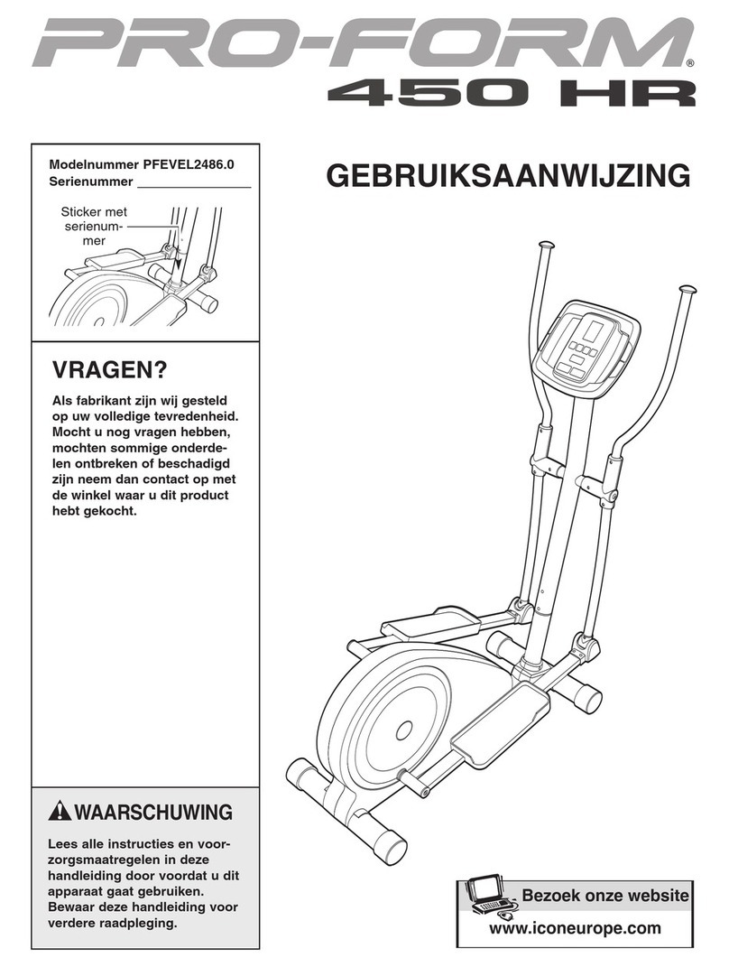 Pro-Form 450 Hr Elliptical System manual Pro-Form 450 Hr Elliptical System manual