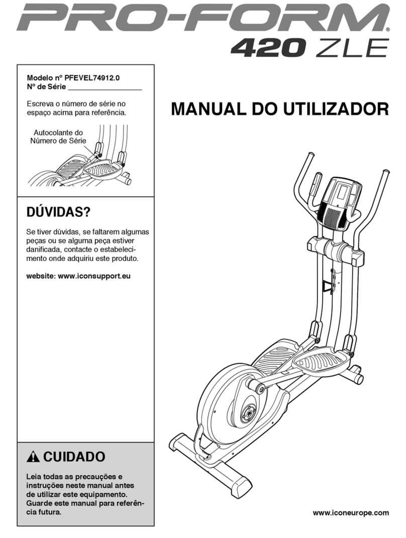 Pro-Form 420 Zle Elliptical Setup guide