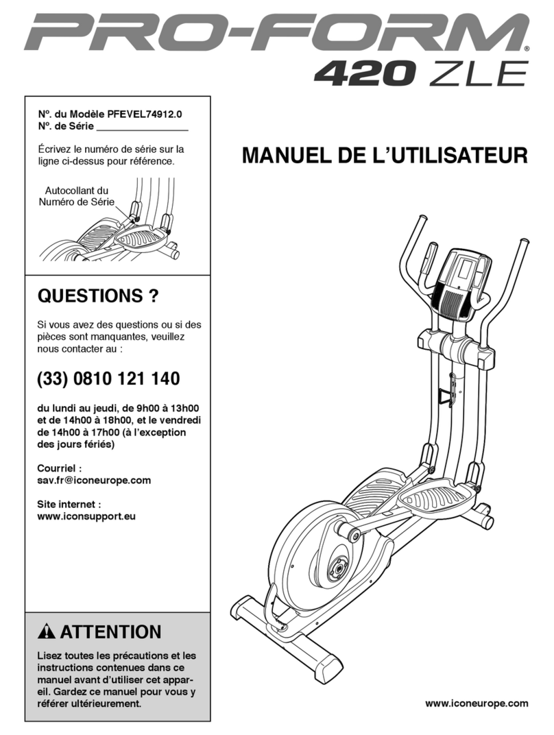 Pro-Form 420 Zle Elliptical User manual