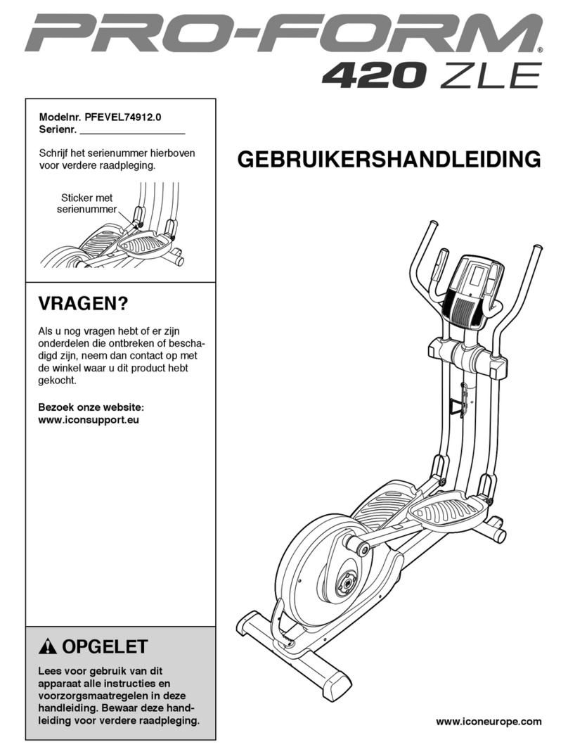 Pro-Form 420 Zle Elliptical User manual
