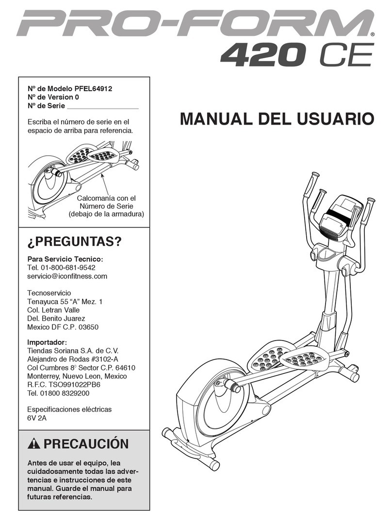 Pro-Form 420 Ce Elliptical User guide