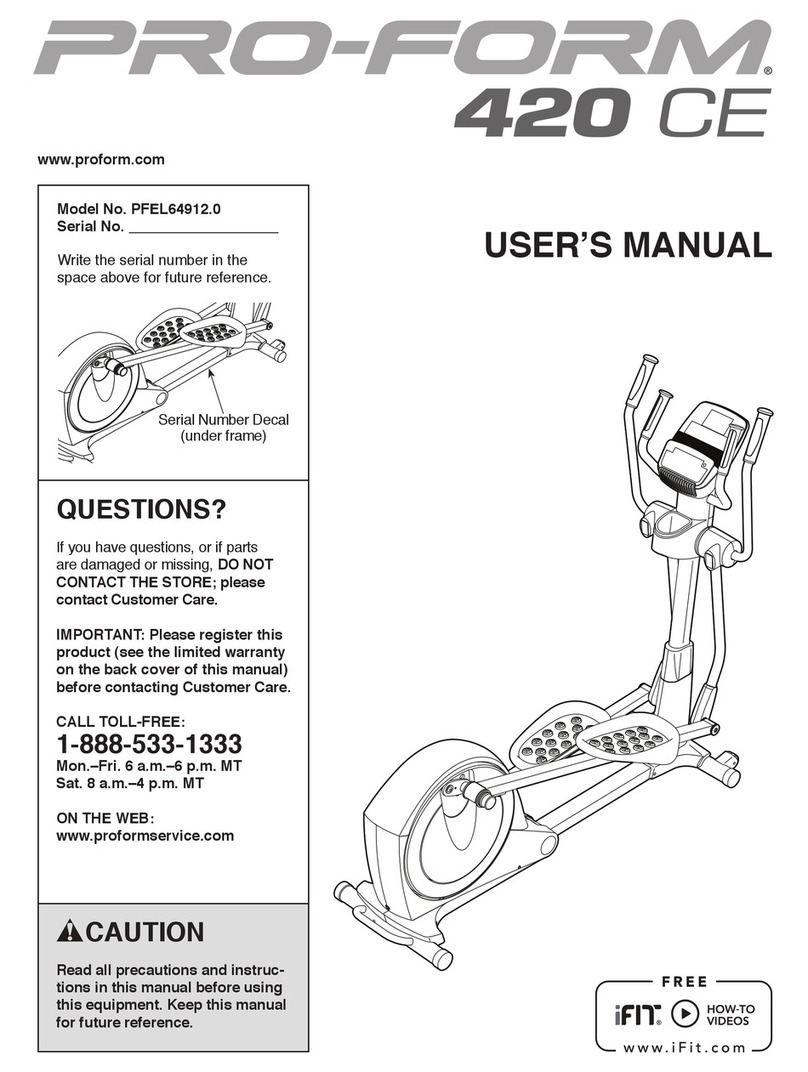 Pro-Form 420 Ce Elliptical User manual