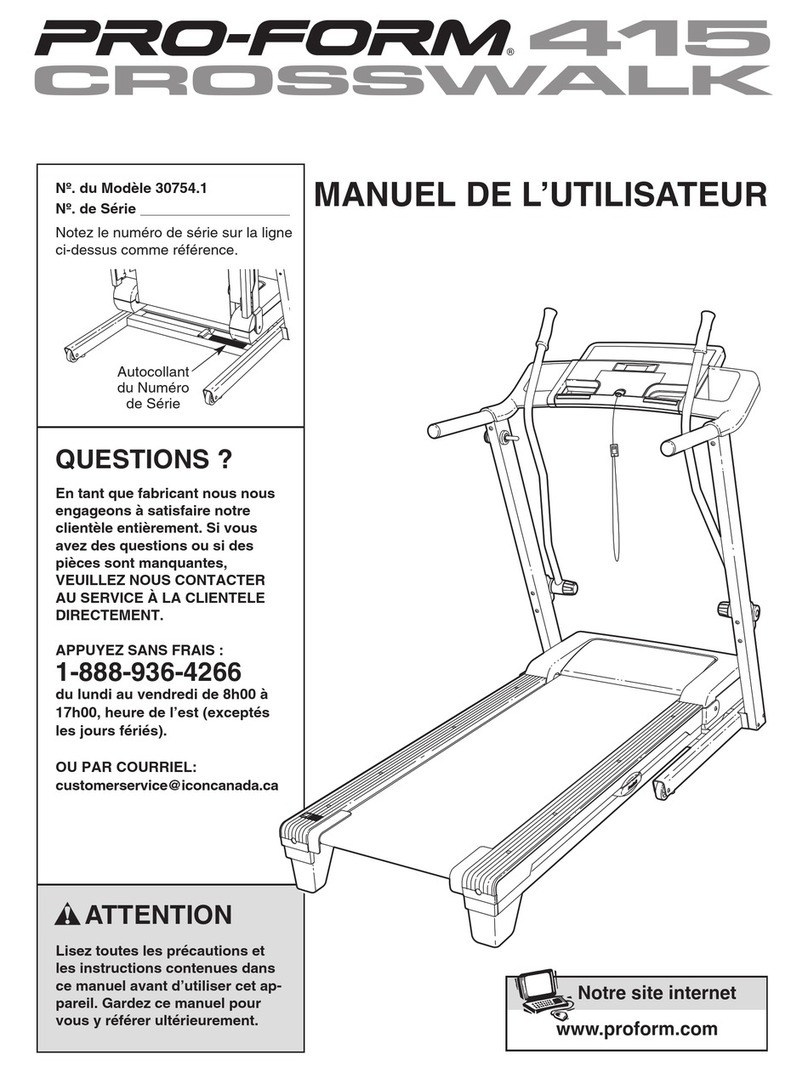 Pro-Form 415 Crosswalk Treadmill User manual