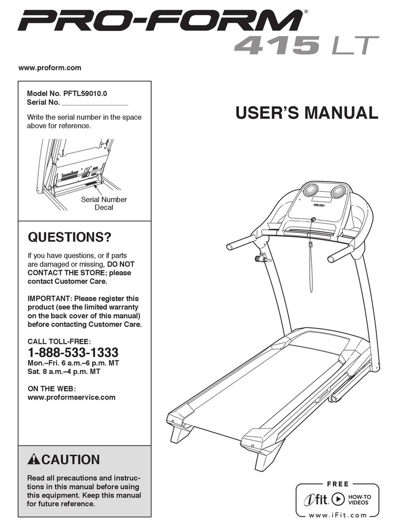 Pro-Form 415 Lt Treadmill User manual