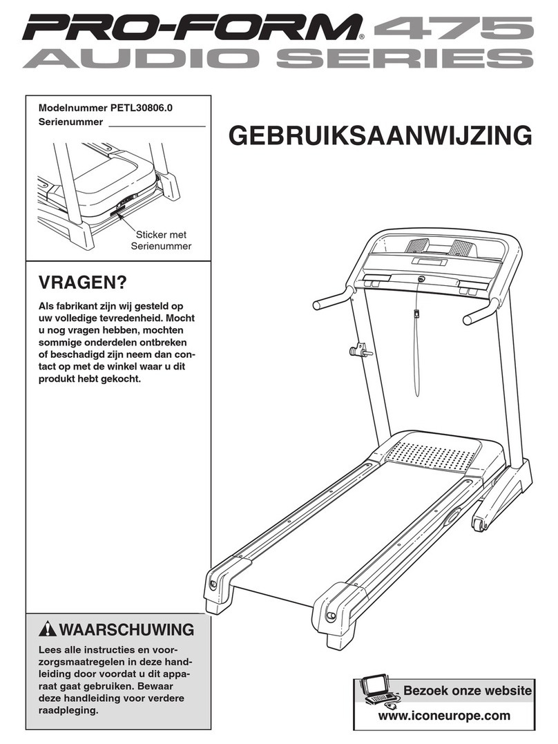 Pro-Form 475 Audio Series Treadmill System manual