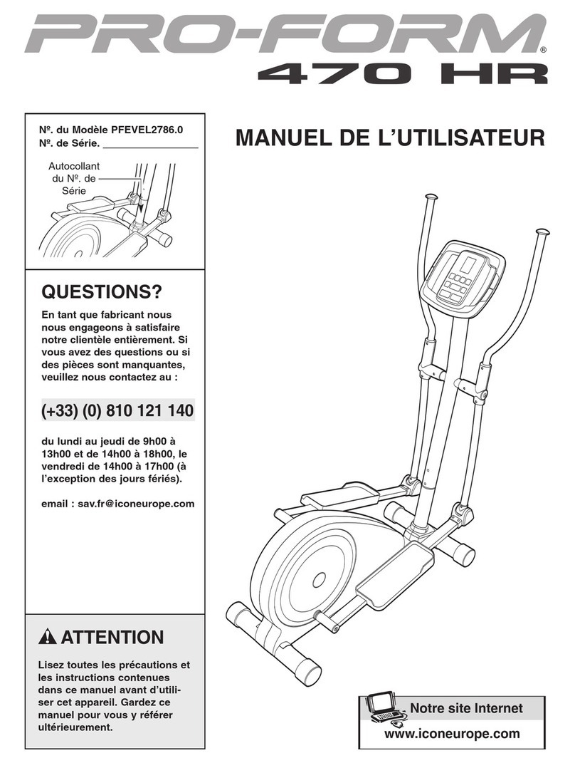 Pro-Form 470 Hr Elliptical User manual
