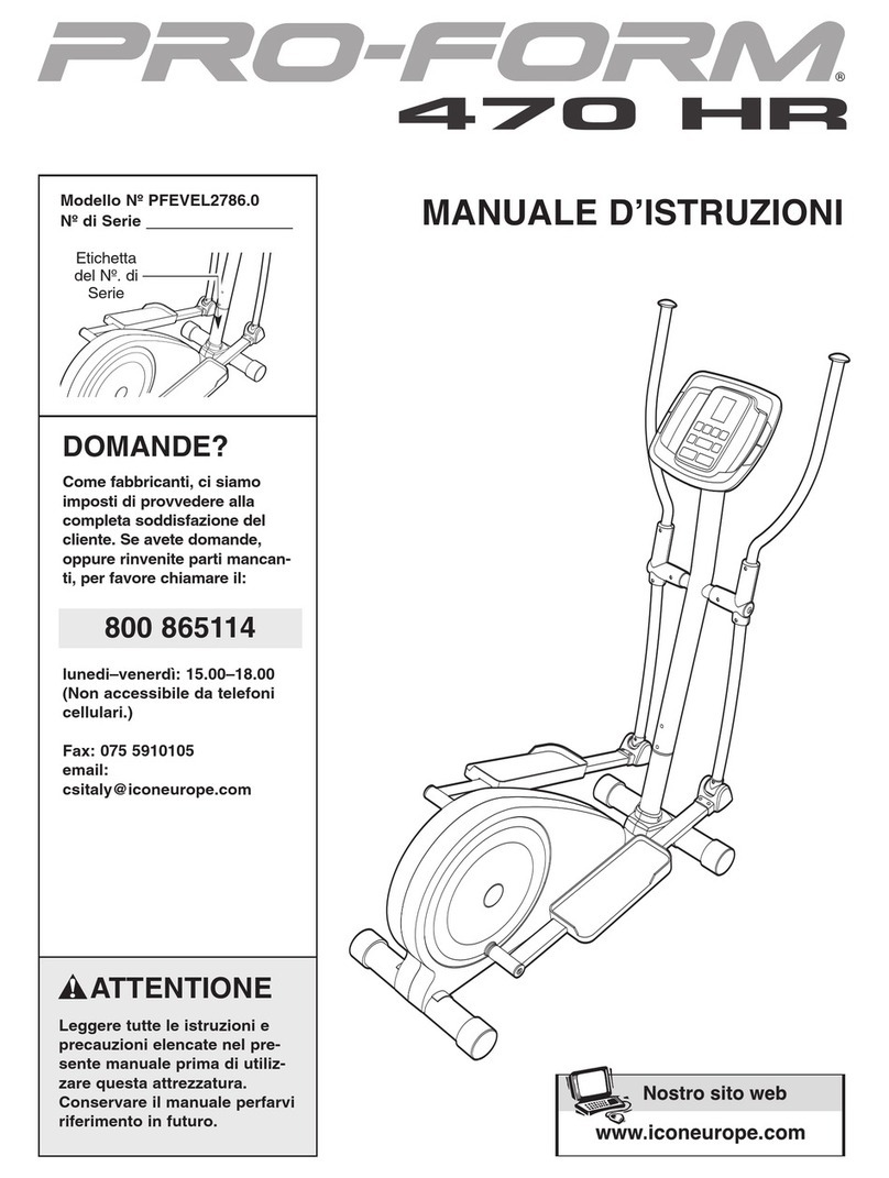 Pro-Form 470 Hr Elliptical Operating and maintenance manual