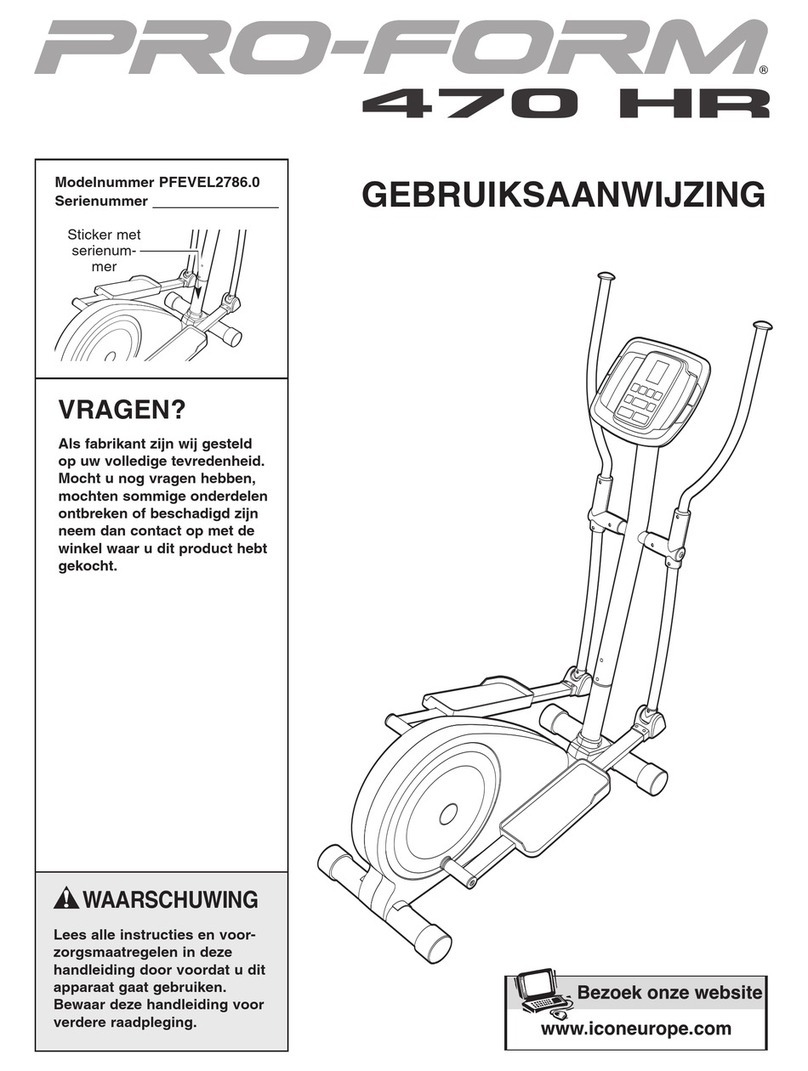 Pro-Form 470 Hr Elliptical System manual