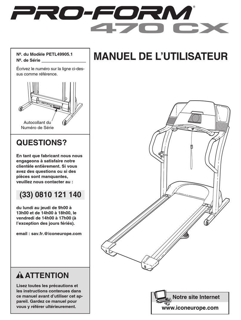 Pro-Form 470 Cx Treadmill User manual