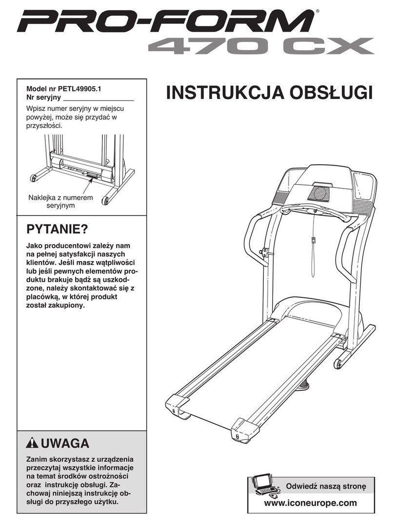 Pro-Form 470 Cx Treadmill Reference guide
