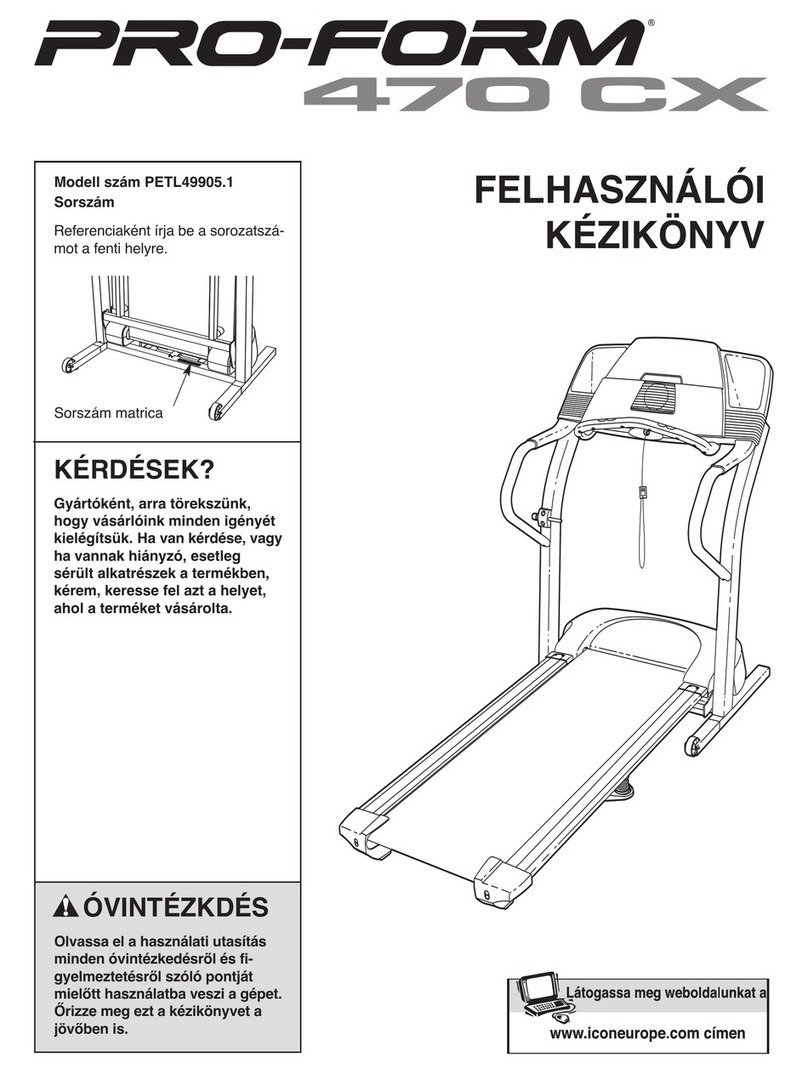 Pro-Form 470 Cx Treadmill User manual