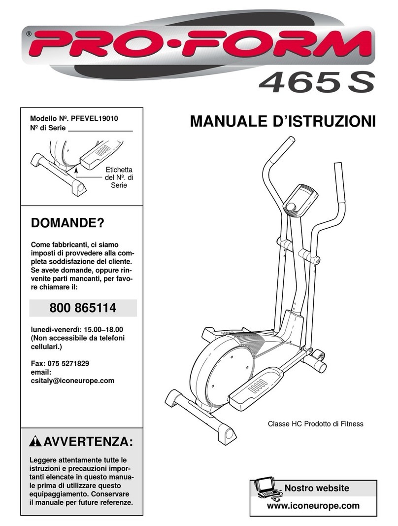 Pro-Form 465S Operating and maintenance manual