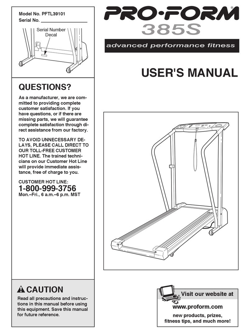 Pro-Form 385 S User manual