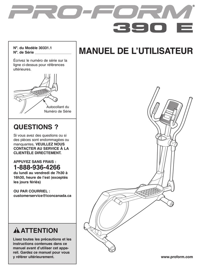 Pro-Form 390 E User manual
