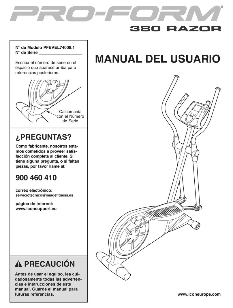 Pro-Form 380 Razor Elliptical User guide Pro-Form 380 Razor Elliptical User guide