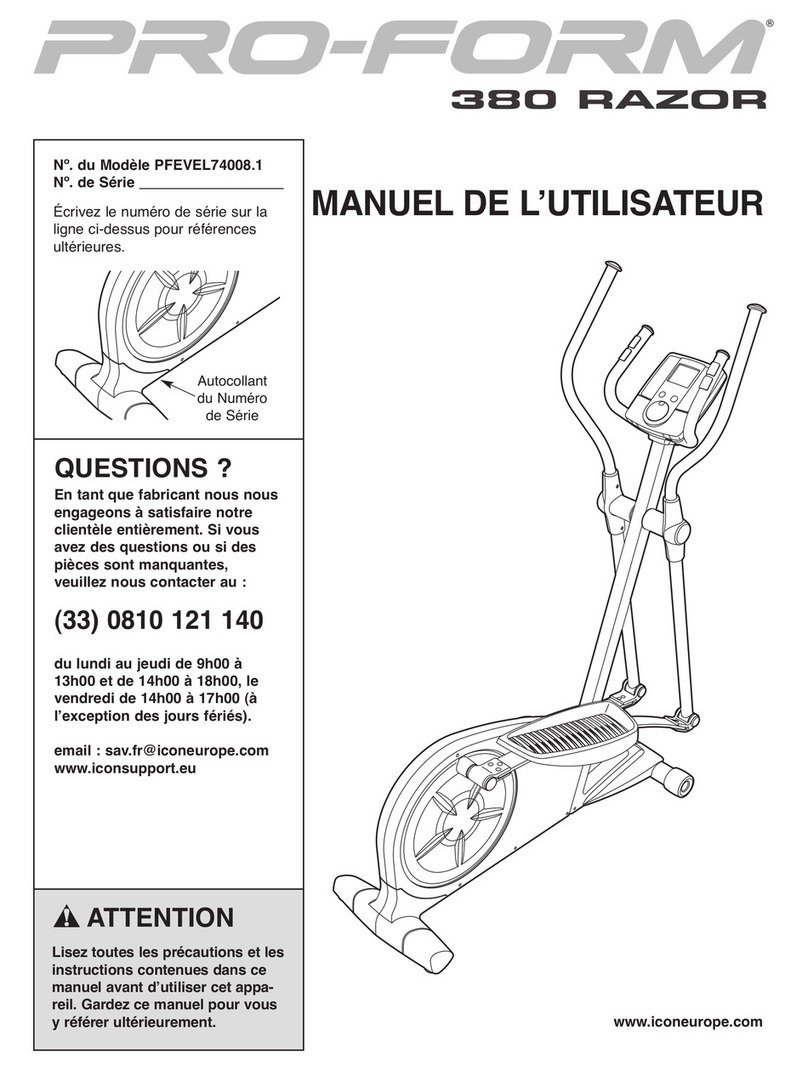 Pro-Form 380 Razor Elliptical Manuel de l'utilisateur