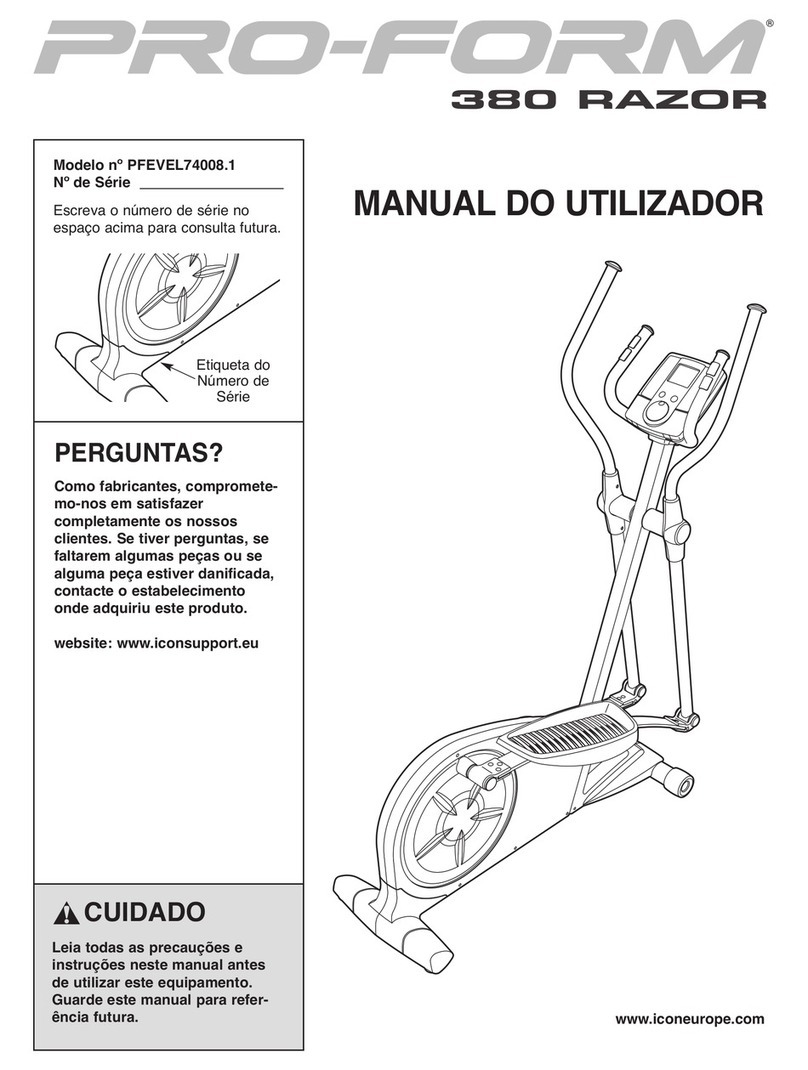Pro-Form 380 Razor Elliptical Setup guide Pro-Form 380 Razor Elliptical Setup guide