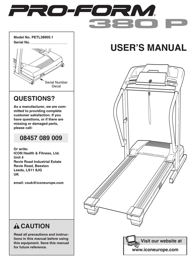Pro-Form 380 P Treadmill user manual