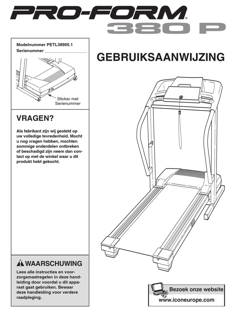 Pro-Form 380 P Treadmill System manual