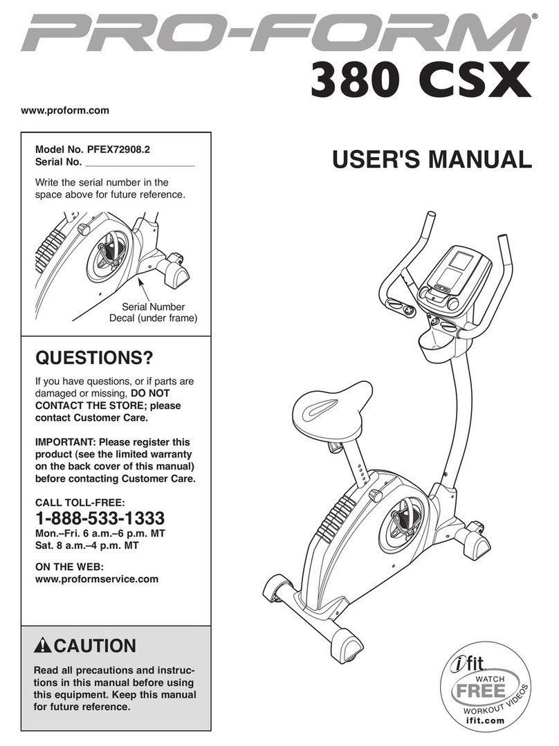 Pro-Form 380 CSX User manual