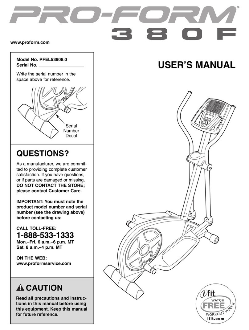 Pro-Form 380 F Elliptical manual