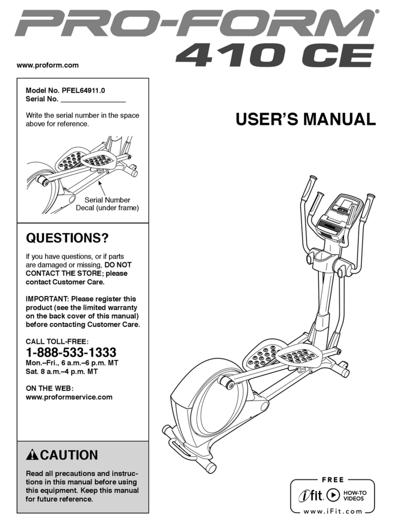 Pro-Form 410 Ce Elliptical manual