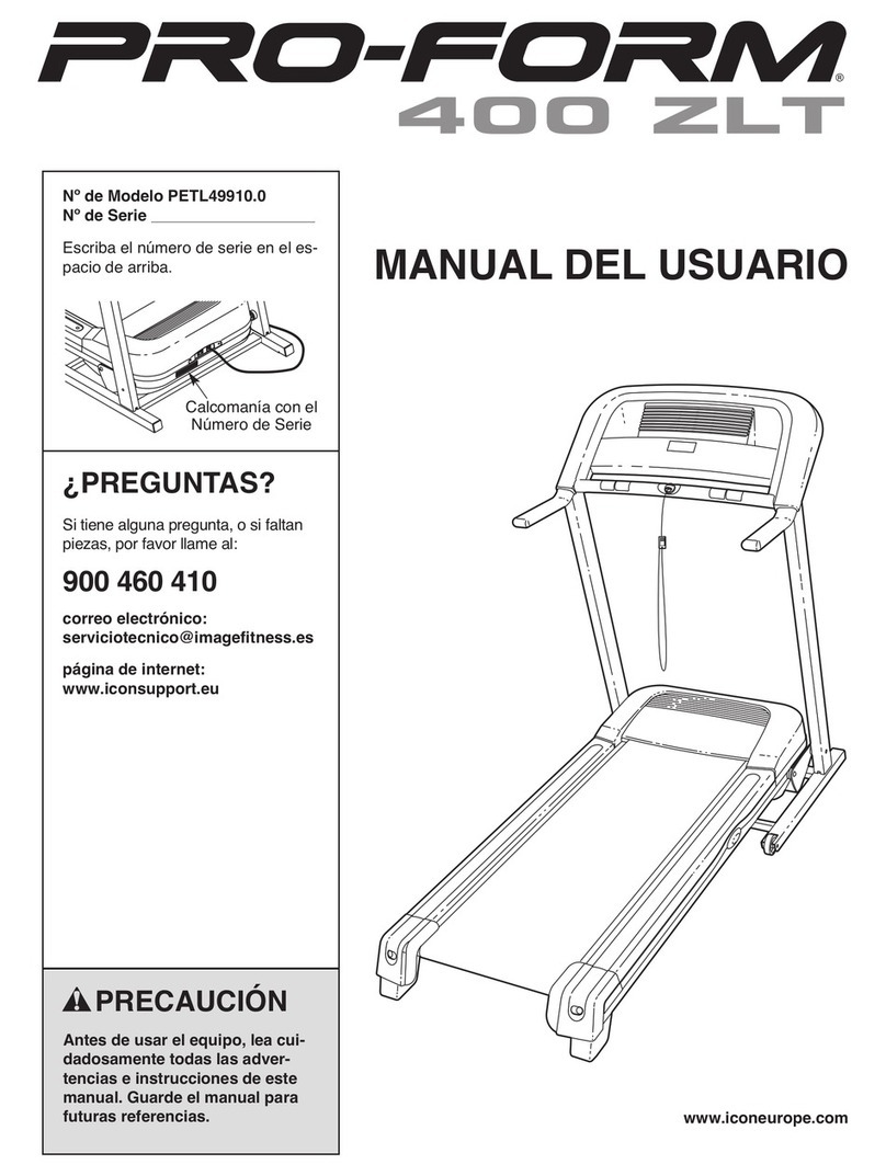 Pro-Form 400 Zlt Treadmill User guide