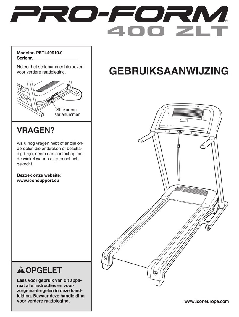 Pro-Form 400 Zlt Treadmill System manual