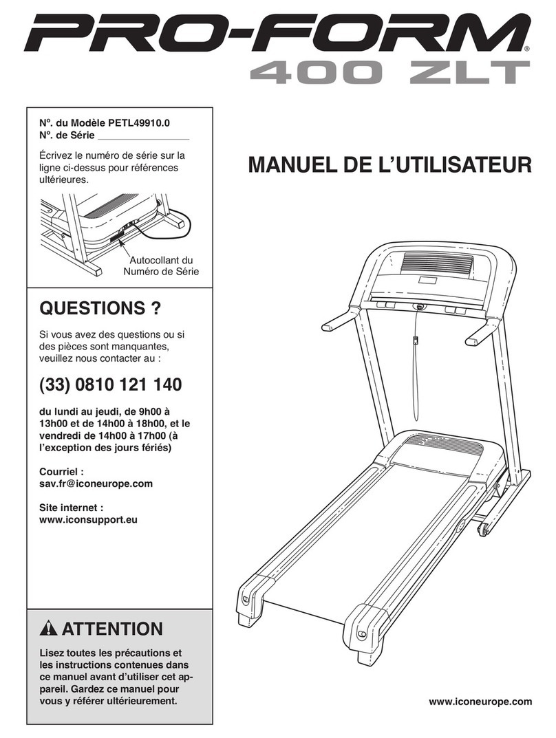 Pro-Form 400 Zlt Treadmill User manual
