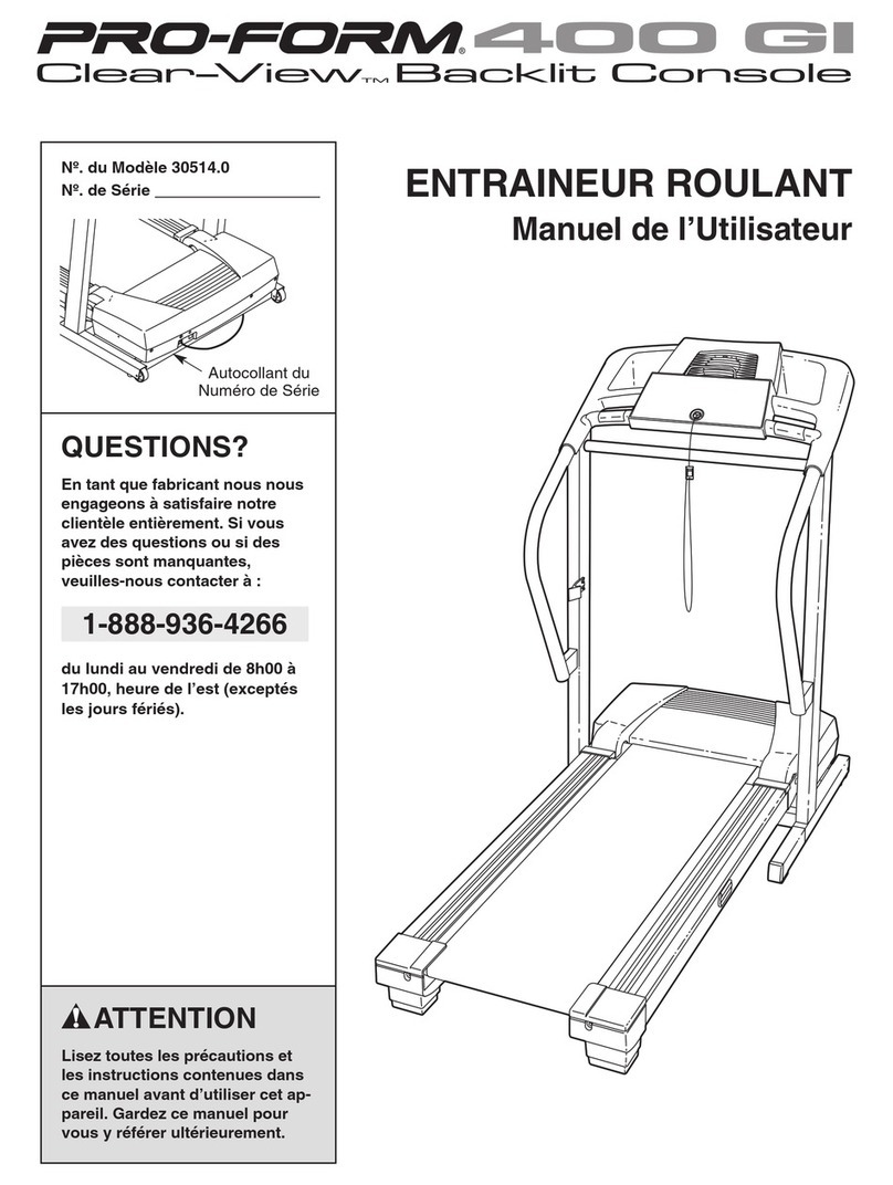 Pro-Form 400 Gi Treadmill User manual