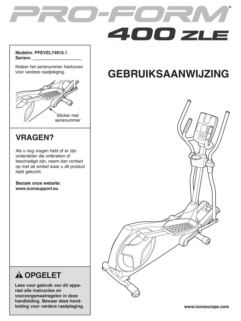 Pro-Form 400 Zle Elliptical System manual
