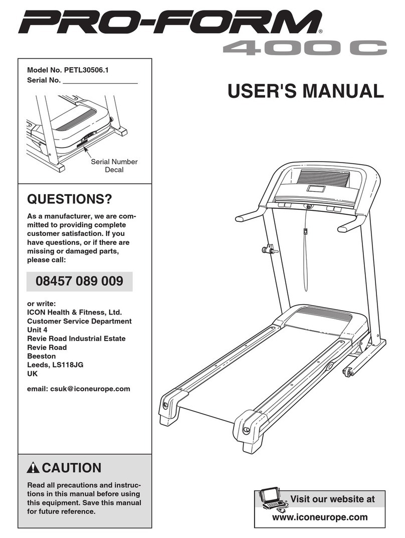 Pro-Form 400 C Treadmill User manual Pro-Form 400 C Treadmill User manual