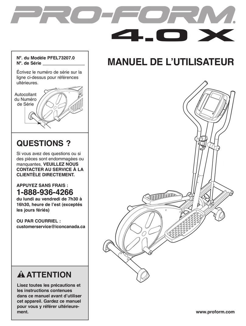 Pro-Form 4.0 X Elliptical User manual