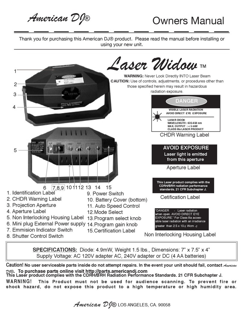 American DJ Laser Widow User manual