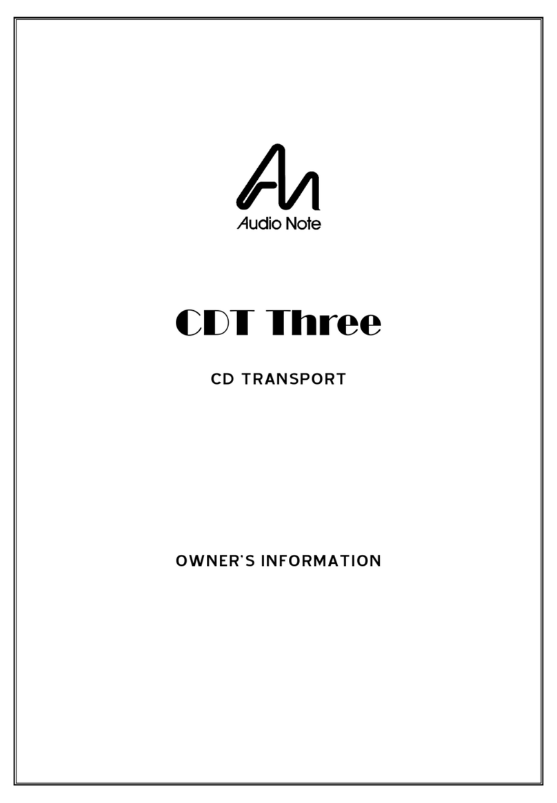 Audio Note CDT Three Instruction Manual Audio Note CDT Three Instruction Manual