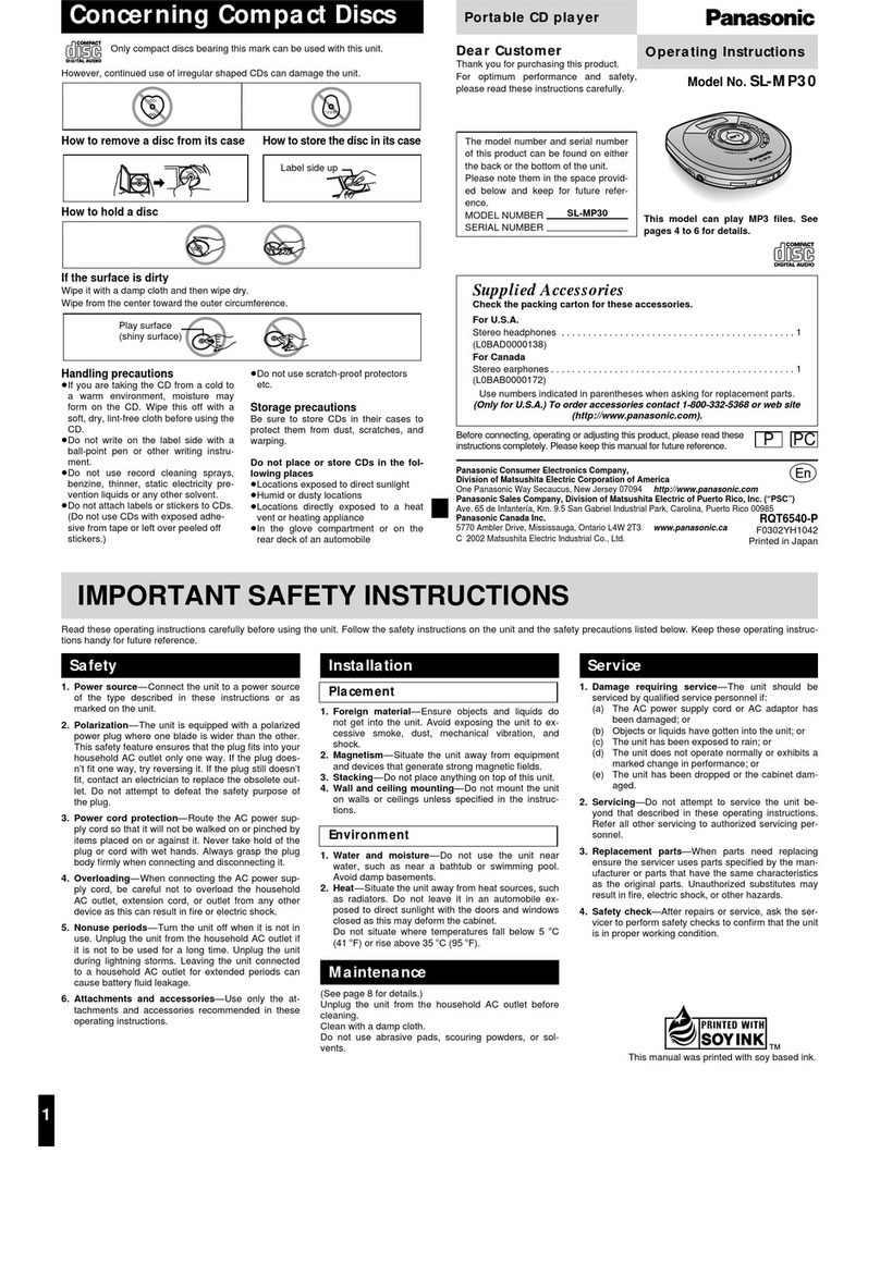 Panasonic SL-MP30 User manual