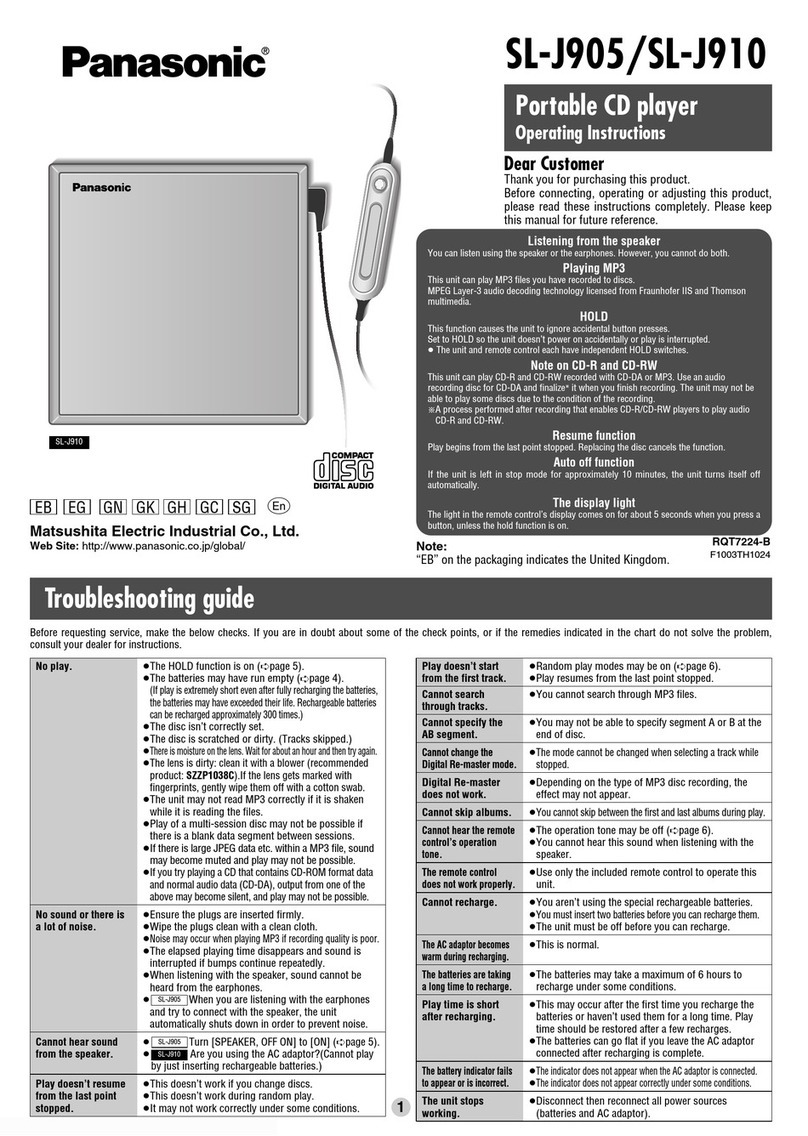 Panasonic SL-J905 User manual