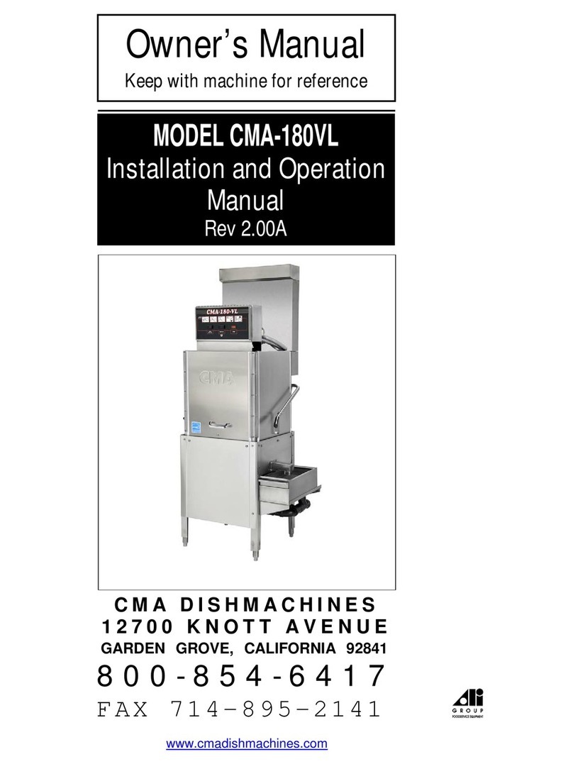 CMA Dishmachines CMA-180VL owner's manual