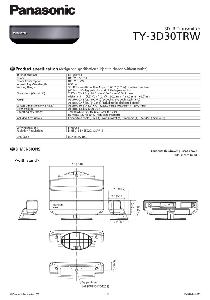 Panasonic TY-3D30TRW User manual Panasonic TY-3D30TRW User manual