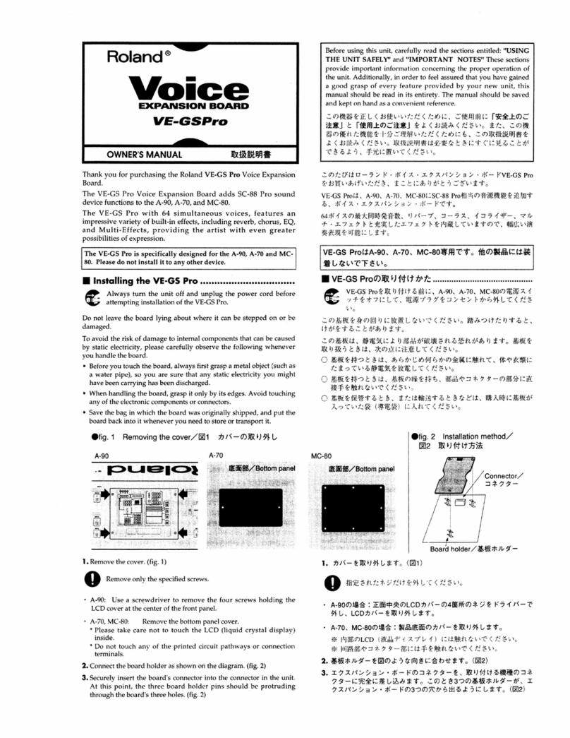 Roland VE-GSPro User manual