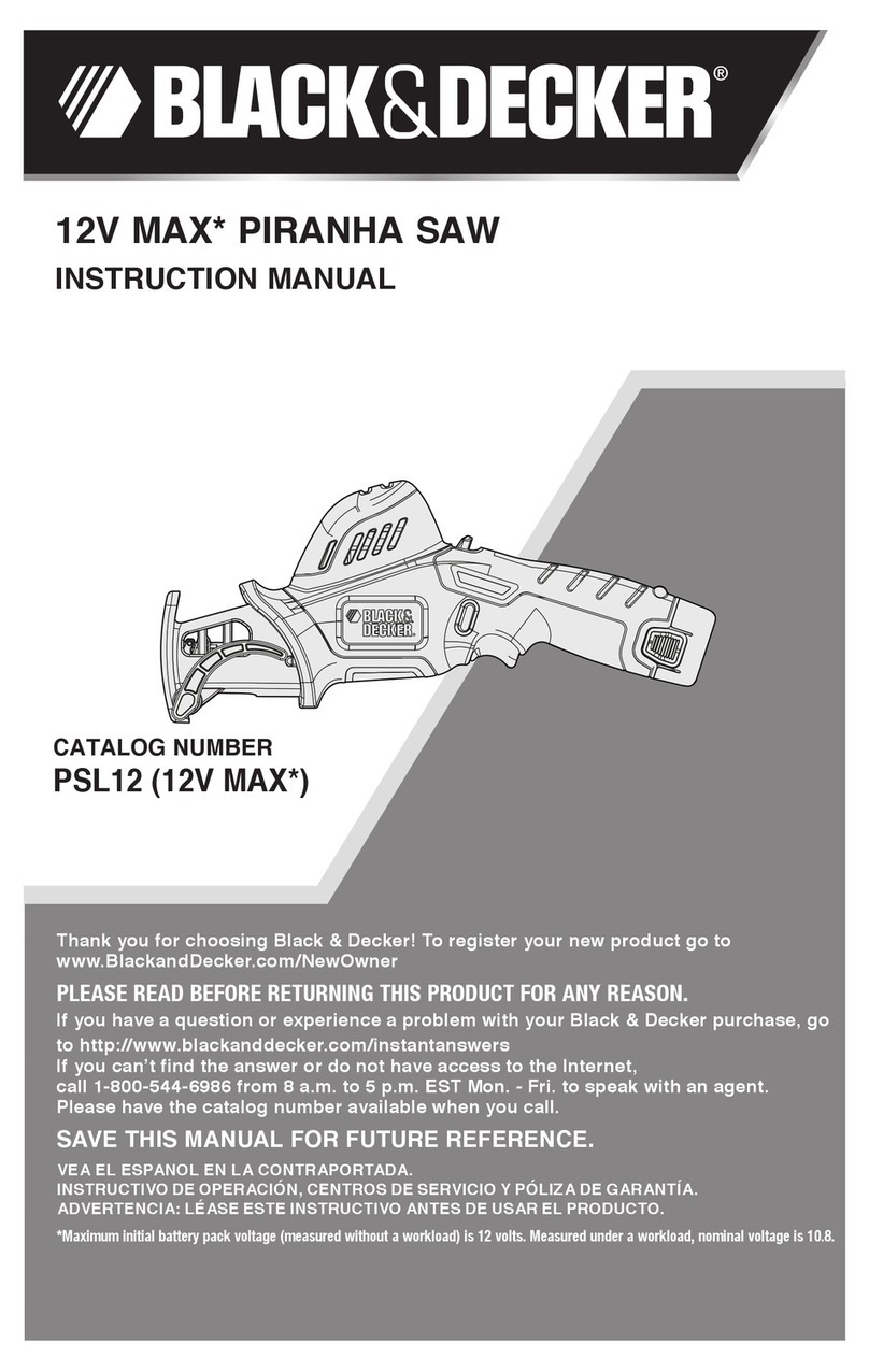 Black & Decker PIRANHA PSL12 User manual