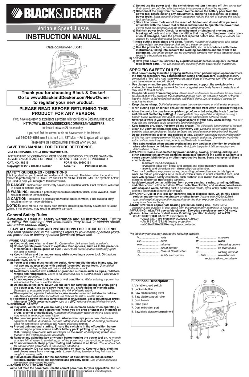 Black & Decker JS515 User manual