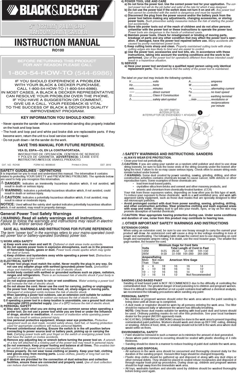 Black & Decker RO100 User manual