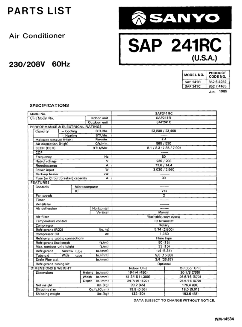 Sanyo SAP241RC User manual