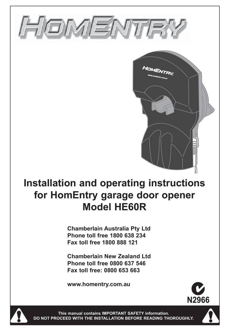 Homentry HE60R Installation and operating instructions
