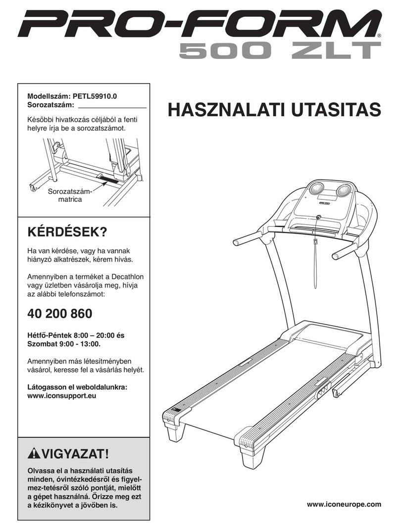 Pro-Form 500 Zlt Treadmill User manual