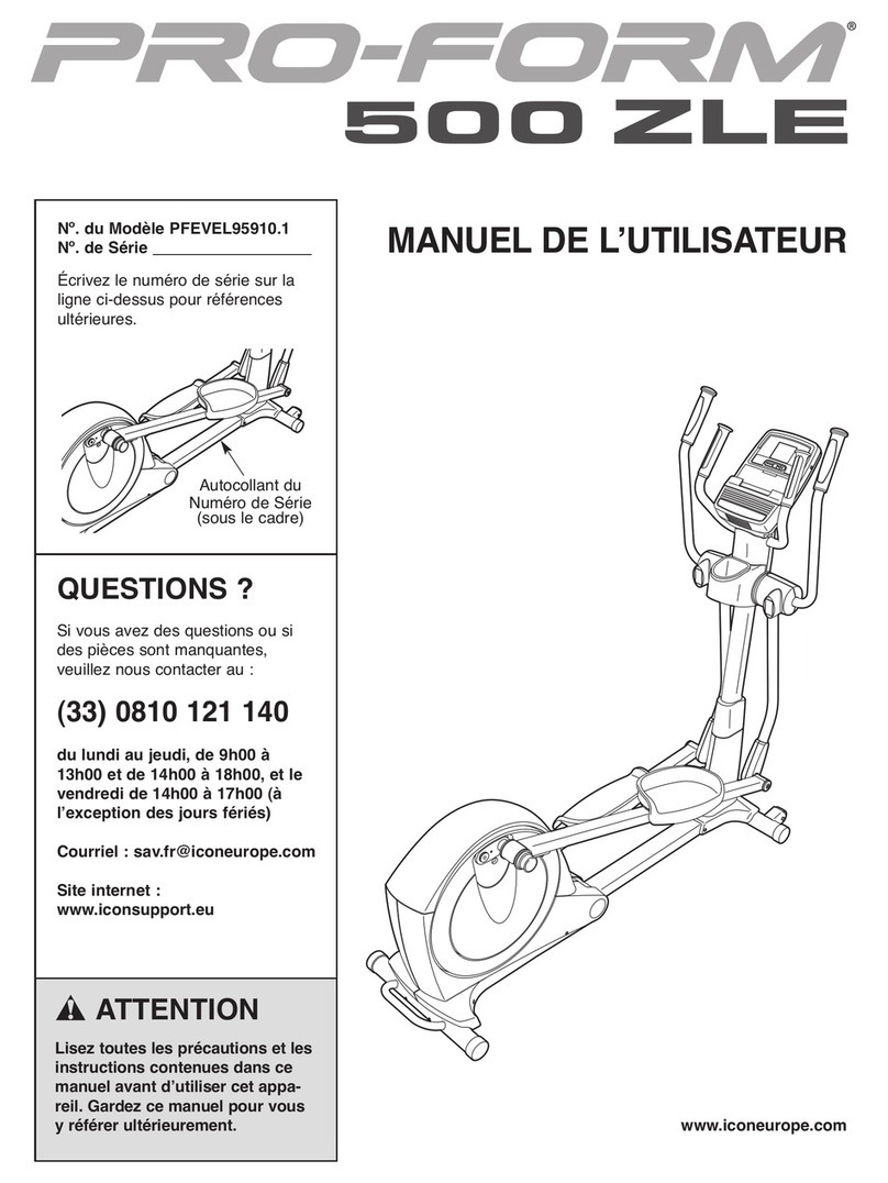Pro-Form 500 Zle Elliptical User manual