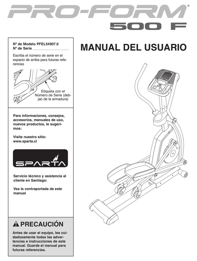 Pro-Form 500 F Elliptical User guide Pro-Form 500 F Elliptical User guide