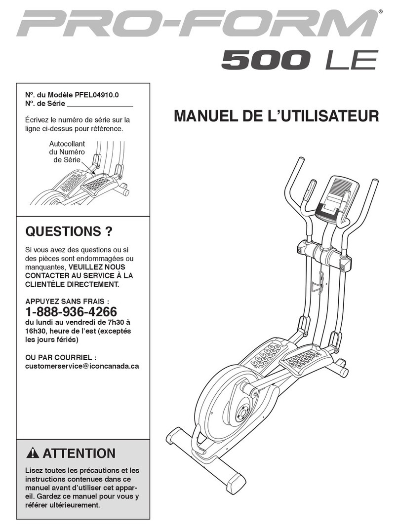 Pro-Form 500 Le Elliptical User manual