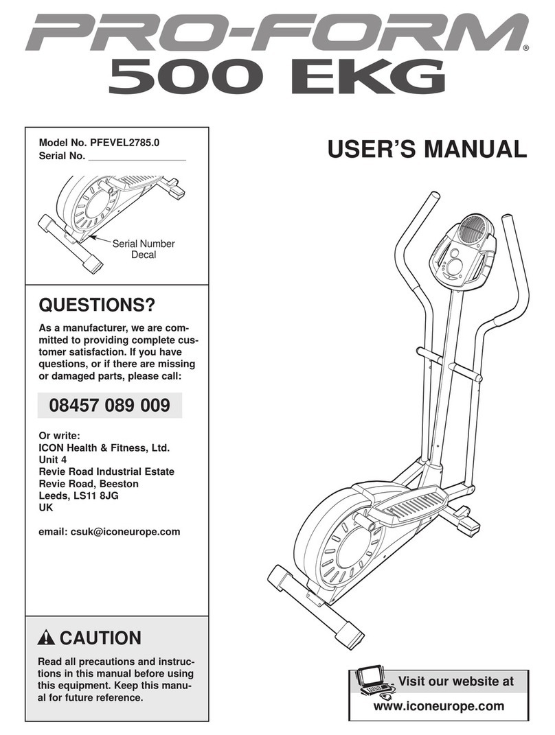 Pro-Form 500 Ekg Elliptical User manual